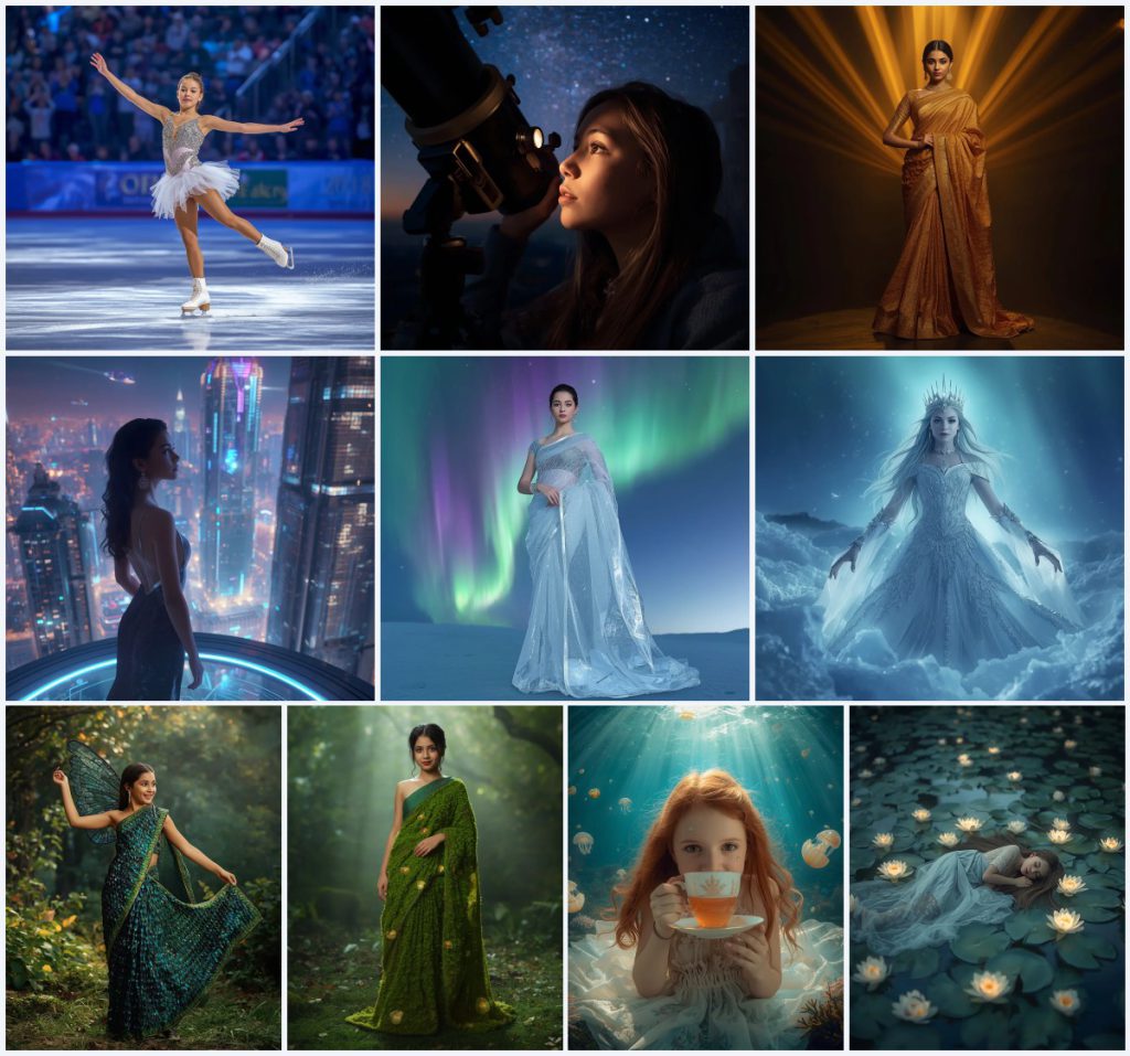 Best 10 Beautiful Girl’s AI Prompts for Dreamy Waterfall Oasis Portraits | cinematic ai prompt