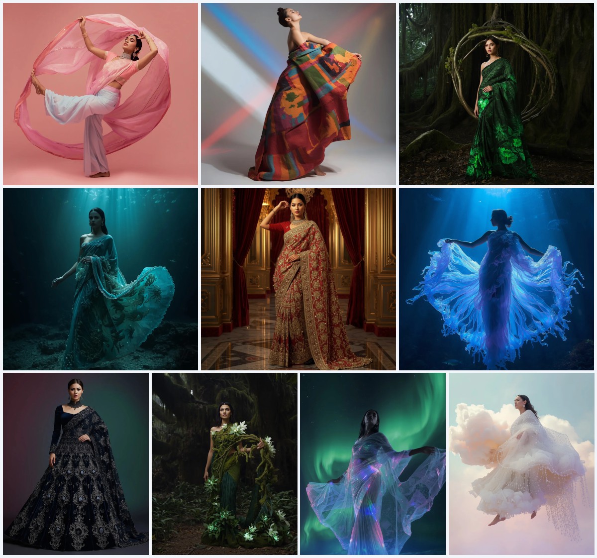 New 10 AI Prompts for Delicate Pastel Saree Portraits with Soft Focus Photography | traditional prompt for gemini ai girl instagram