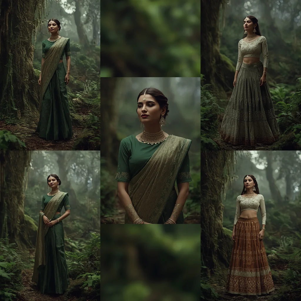 A Cloud Forest Mystique Collage: Ethereal and Lush Greenery — AI image prompt