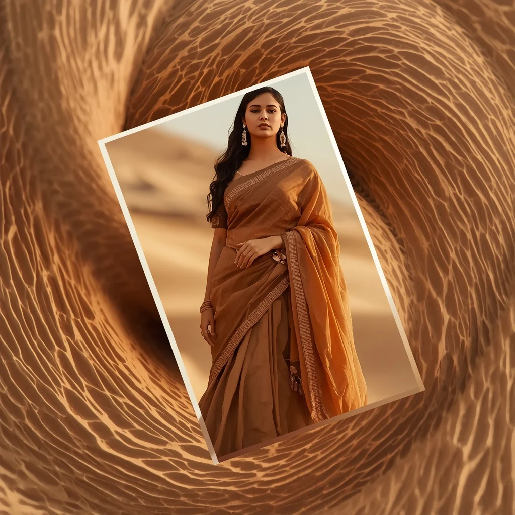 A Sand Dune Texture Collage: Earthy and Sculptural Forms — AI image prompt